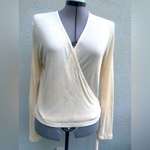 Frank & Oak Bamboo Rayon Ribbed Crossover Women’s Sweater/Top XL